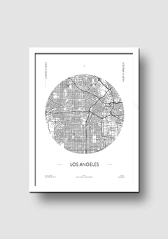 Cuadro Mapa Circular Los Angeles - Memorabilia
