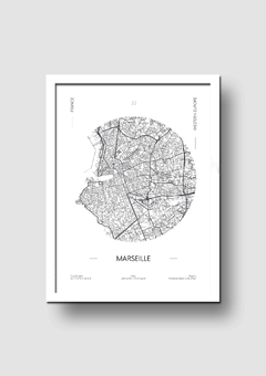 Cuadro Mapa Circular Marsella - Memorabilia