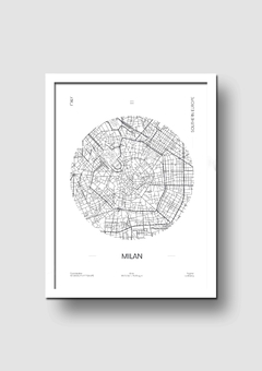 Cuadro Mapa Circular Milan - Memorabilia
