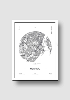 Cuadro Mapa Circular Montreal - Memorabilia