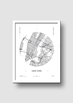 Cuadro Mapa Circular Nueva York - Memorabilia