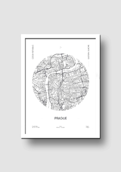 Cuadro Mapa Circular Praga - Memorabilia