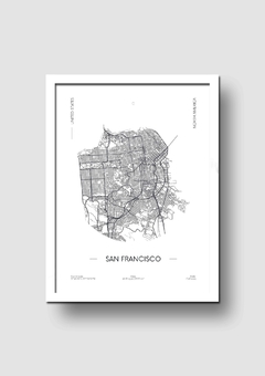 Cuadro Mapa Circular San Francisco - Memorabilia