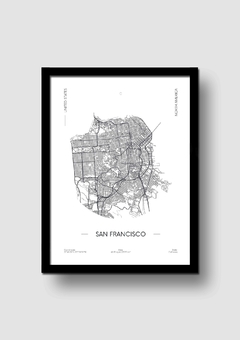 Cuadro Mapa Circular San Francisco en internet