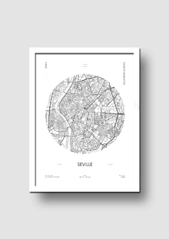 Cuadro Mapa Circular Sevilla - Memorabilia