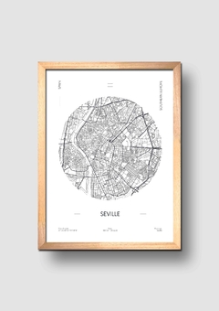 Cuadro Mapa Circular Sevilla - comprar online
