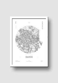 Cuadro Mapa Circular Valencia - Memorabilia
