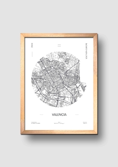Cuadro Mapa Circular Valencia - comprar online