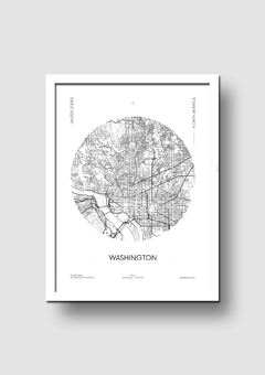 Cuadro Mapa Circular Washington - Memorabilia