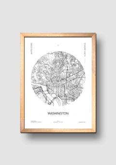Cuadro Mapa Circular Washington - comprar online