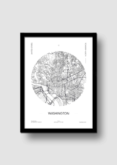 Cuadro Mapa Circular Washington en internet