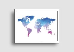 Cuadro Mapa Mundo Acuarela - Memorabilia