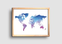 Cuadro Mapa Mundo Acuarela - comprar online