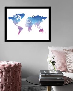 Cuadro Mapa Mundo Acuarela
