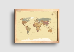 Cuadro Mapa Mundo Antique - comprar online