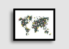 Cuadro Mapa Mundo Colores Flores en internet