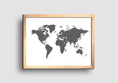 Cuadro Mapa Mundo Estampa - comprar online