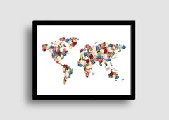 Cuadro Mapa Mundo Flores en internet