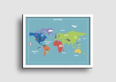 Cuadro Mapa Mundo Kids - Memorabilia