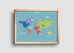 Cuadro Mapa Mundo Kids - comprar online