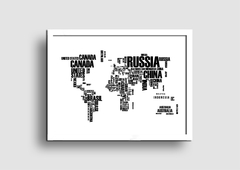 Cuadro Mapa Mundo Tipografico - Memorabilia