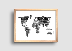 Cuadro Mapa Mundo Tipografico - comprar online