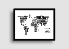 Cuadro Mapa Mundo Tipografico en internet