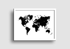 Cuadro Ilustración Mapa Mundo Horizontal - Memorabilia