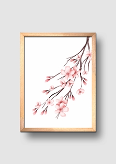 Cuadro Rama de Sakura 2 Acuarela - comprar online