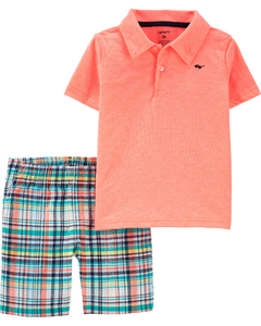 CONJUNTO POLO E BERMUDA XADREZ - CARTER'S