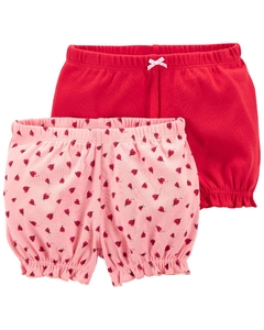 KIT 2 SHORTS VERMELHO JOANINHA - CARTER'S