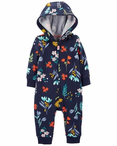 MACACAO MARINHO FLORAL MOLETOM FLANELADO - CARTERS