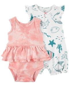 KIT ROMPER E BODY/VESTIDO FUNDO DO MAR - CARTERS