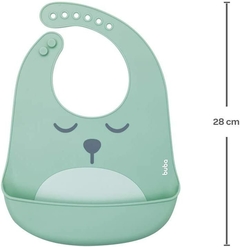 BABADOR DE SILICONE COM PEGA MIGALHAS GUMY VERDE - BUBA - Léli Baby Store - Loja Online