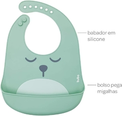 BABADOR DE SILICONE COM PEGA MIGALHAS GUMY VERDE - BUBA - comprar online