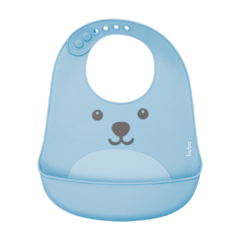 BABADOR DE SILICONE COM PEGA MIGALHAS GUMY AZUL - BUBA