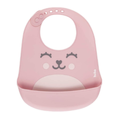 BABADOR DE SILICONE COM PEGA MIGALHAS GUMY ROSA - BUBA