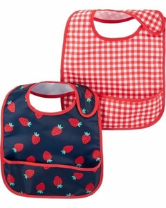 KIT 2 BABADORES COM BOLSO MORANGO/XADREZ - CARTER'S