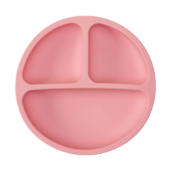 PRATO EM SILICONE COM VENTOSA ROSA - BUBA