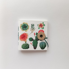 Libreta Cosida Cuadrada (9x9cm) Cactus y Suculentas - NOMADE cuadernos