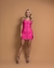 Vestido curto couro eco pink - comprar online