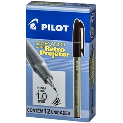 Caneta p/Retroprojetor 1.0mm Preto 12unid - Pilot