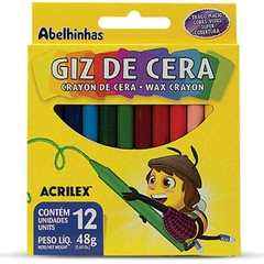 Giz de Cera Fino 12 Cores 48 g 12 unid - Acrilex