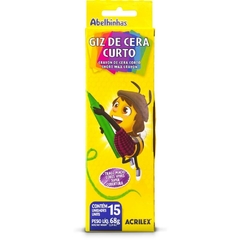 Giz de Cera Curto 15 Cores 68g 12unid - Acrilex