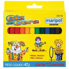 Giz de Cera Fino 12 Cores - Maripel