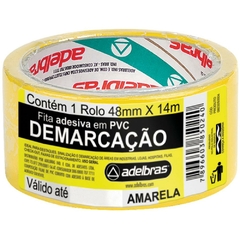 Fita para Demarcação de Solo Pvc Amarela 48mmx14mts Adelbras