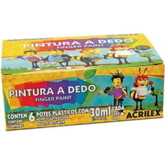 Tinta Guache para Pintura a Dedo 30 ml 6 Cores - Acrilex