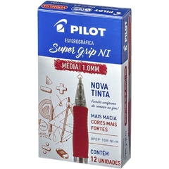 Caneta Retrátil Bpgp-S Supergrip 1.0mm Vermelha 12un - Pilot