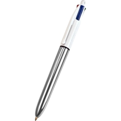 Caneta Esferográfica Bic 4 Cores Metallic Corpo Prata - Bic na internet