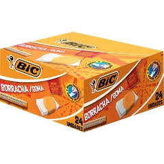 Borracha Branca Eraser Capa Plástica Laranja 24un - Bic - comprar online